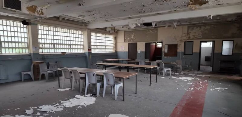 Footage of the stunt was posted on various online platforms, with one of those involved describing it as 'the best abandoned prison in the whole of Europe'. Video still from footage by Jamie Robinson / Jamierob2 Footage of the stunt was posted on various online platforms, with one of those involved describing it as 'the best abandoned prison in the whole of Europe'. Video still from footage by Jamie Robinson / Jamierob2