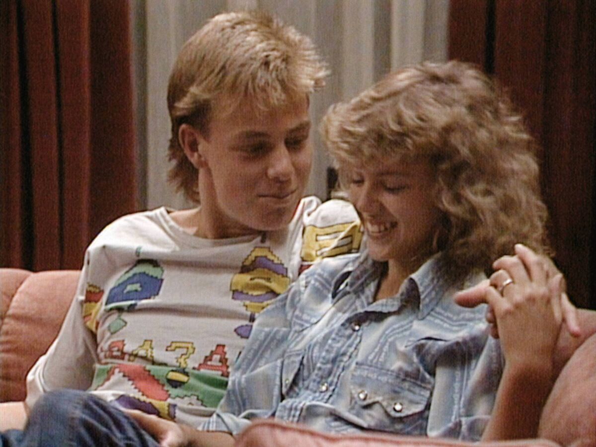 Jason Donovan and Kylie Minogue in their Neighbours' days. Jason Donovan and Kylie Minogue in their Neighbours' days.