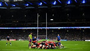 <p>A scrum during the 2025 United Rugby Championship match between Leinster and Munster at Croke Park in Dublin. Photo by Brendan Moran/Sportsfile</p> <p>A scrum during the 2025 United Rugby Championship match between Leinster and Munster at Croke Park in Dublin. Photo by Brendan Moran/Sportsfile</p>