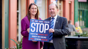 <p>Minister Emer Higgins with CSNA chief executive Vincent Jennings launching the initiative 'Stop Crime Against Retailers'. File picture: Sasko Lazarov</p> <p>Minister Emer Higgins with CSNA chief executive Vincent Jennings launching the initiative 'Stop Crime Against Retailers'. File picture: Sasko Lazarov</p>