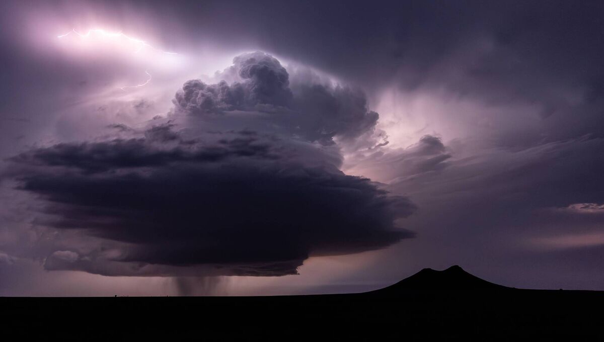 A supercell which was captured on camera by storm chaser Noel Fitzpatrick. The weather phenomenon is responsible for the vast majority of dangerous weather such as violent tornadoes, giant hail, and destructive winds. A supercell which was captured on camera by storm chaser Noel Fitzpatrick. The weather phenomenon is responsible for the vast majority of dangerous weather such as violent tornadoes, giant hail, and destructive winds.