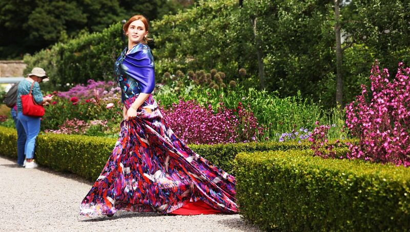 fashion Student Cliona O'Connor arriving at the Design & Craft Council Ireland's Irish craft village at Bloom. Cliona is wearing a design by Jennifer Rothwell. Picture: Leon Farrell/Photocall Ireland fashion Student Cliona O'Connor arriving at the Design & Craft Council Ireland's Irish craft village at Bloom. Cliona is wearing a design by Jennifer Rothwell. Picture: Leon Farrell/Photocall Ireland