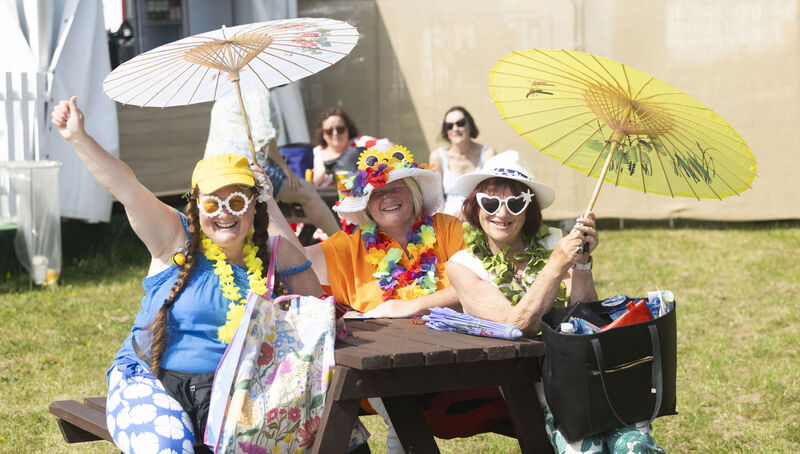 From left: Shelly, Aoife, and Bridget Phelan enjoy the weather at the Bord Bia Bloom Festival, which is marking 20 years in the Phoenix Park. Picture: Sam Boal/Collins From left: Shelly, Aoife, and Bridget Phelan enjoy the weather at the Bord Bia Bloom Festival, which is marking 20 years in the Phoenix Park. Picture: Sam Boal/Collins