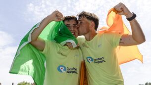 <p>The FTD Brothers complete their final marathon. Picture: INPHO/Grace Halton</p>