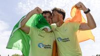 FTD brothers Cian and Jordan Adams celebrate at the finish line 28/5/2026