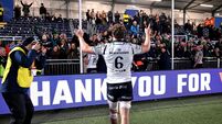 Cian Prendergast celebrates with fans after the game 15/5/2026