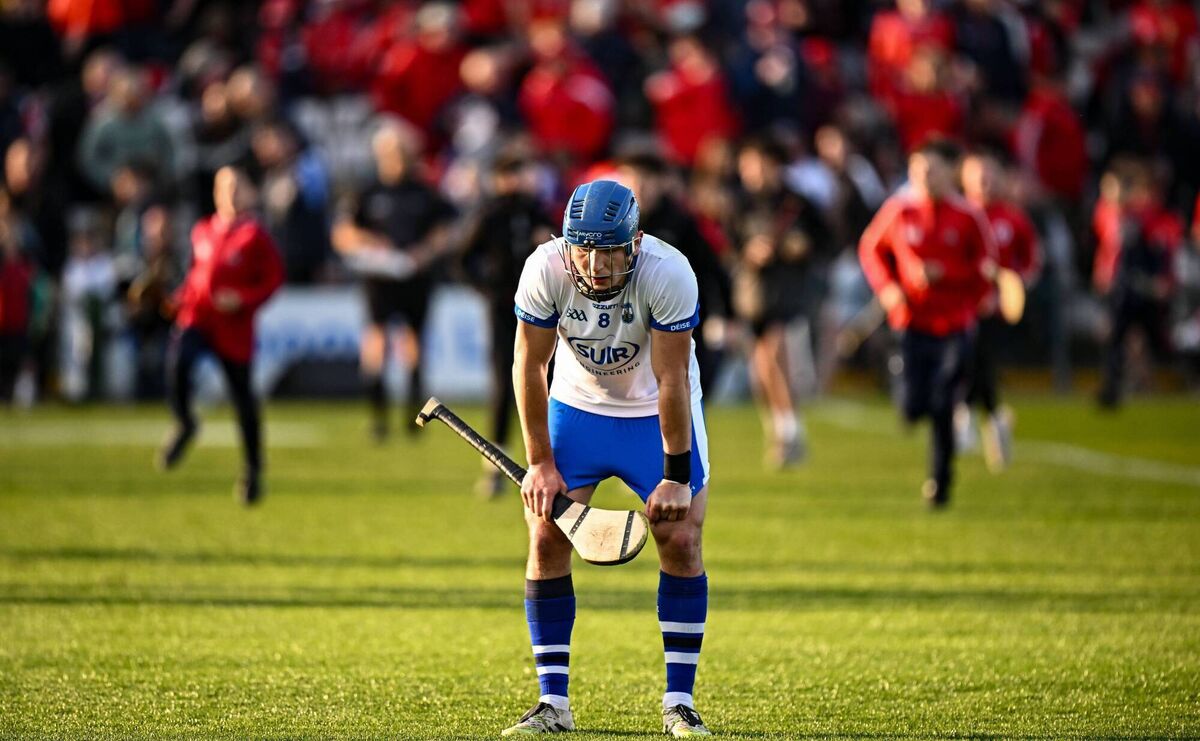 Paddy Leavey of Waterford reacts at the final whistle after his side's defeat to Cork. Pic: Seb Daly/Sportsfile Paddy Leavey of Waterford reacts at the final whistle after his side's defeat to Cork. Pic: Seb Daly/Sportsfile