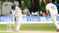 Andy Balbirnie is bowled out by Nathan Smith 28/5/2026