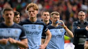 <p>Dublin player Con O'Callaghan watches the presentation after the Leinster GAA Football Senior Championship final. Pic: Daire Brennan/Sportsfile</p> <p>Dublin player Con O'Callaghan watches the presentation after the Leinster GAA Football Senior Championship final. Pic: Daire Brennan/Sportsfile</p>