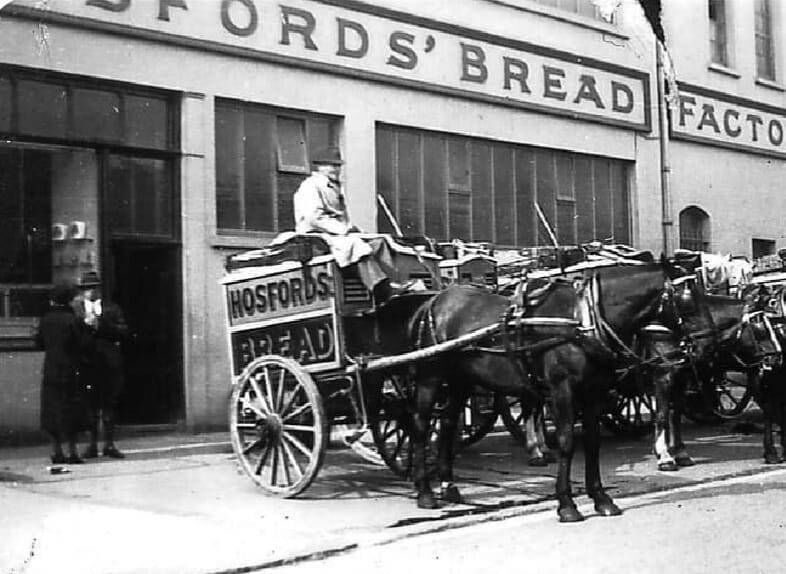 Hosfords' Bread Factory was next door to the former synagogue, and it was absolute torture for the fasting congregation to smell the fresh-baked bread scent wafting through the windows. Hosfords' Bread Factory was next door to the former synagogue, and it was absolute torture for the fasting congregation to smell the fresh-baked bread scent wafting through the windows.