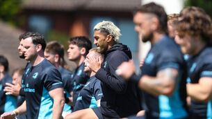 <p>Leinster's Rieko Ioane in squad training. Pic: Grace Halton/Inpho</p>
