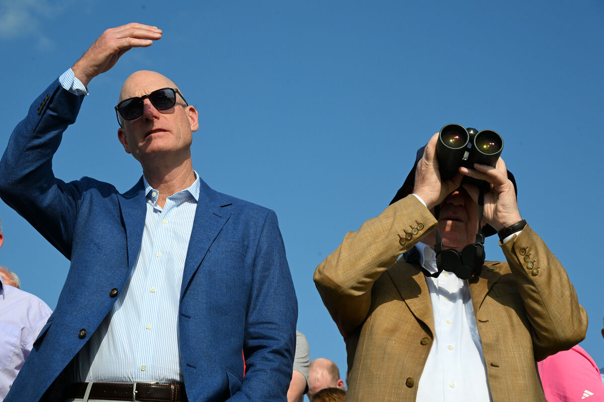 JP McManus (left) and Jim Furyk (right) enjoying the racing in Ballinrobe last year. Picture: Healy Racing JP McManus (left) and Jim Furyk (right) enjoying the racing in Ballinrobe last year. Picture: Healy Racing