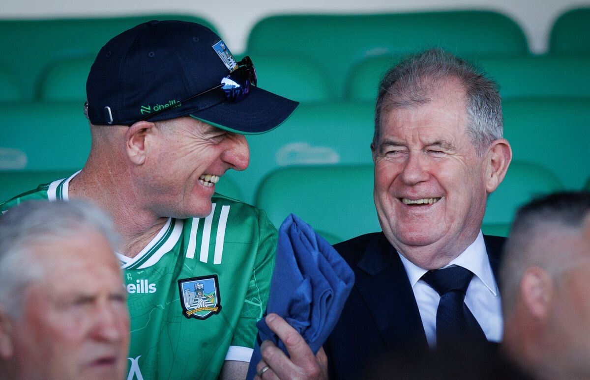 US Ryder Cup captain Jim Furyk (left) and JP McManus (right) at the Munster Hurling match between Limerick and Tipperary at the Gaelic Grounds last week. Picture: INPHO/Tom Maher US Ryder Cup captain Jim Furyk (left) and JP McManus (right) at the Munster Hurling match between Limerick and Tipperary at the Gaelic Grounds last week. Picture: INPHO/Tom Maher