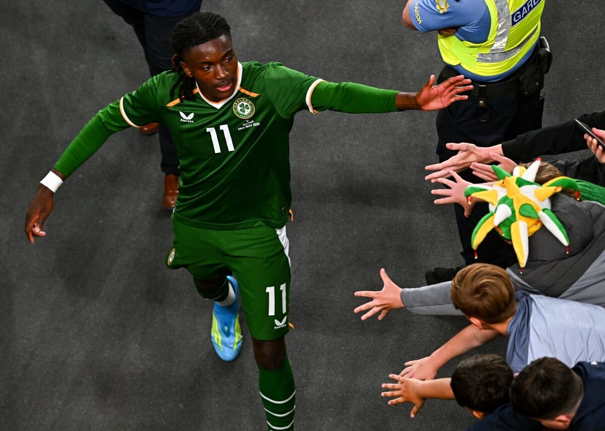 Jaden Umeh of the Republic of Ireland with supporters. Pic: Tyler Miller/Sportsfile Jaden Umeh of the Republic of Ireland with supporters. Pic: Tyler Miller/Sportsfile