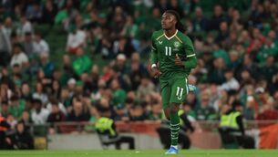 <p>Ireland's Jaden Umeh makes his international debut. Pic: Bryan Keane/Inpho</p>