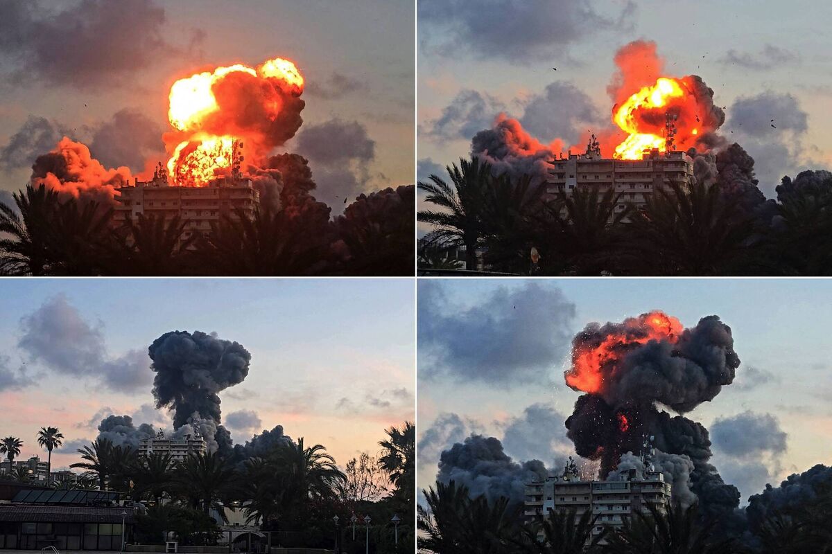 A fireball erupting from a building following an Israeli strike in Tyre, southern Lebanon, on May 28. Picture: Kawant Haju/Getty Images A fireball erupting from a building following an Israeli strike in Tyre, southern Lebanon, on May 28. Picture: Kawant Haju/Getty Images