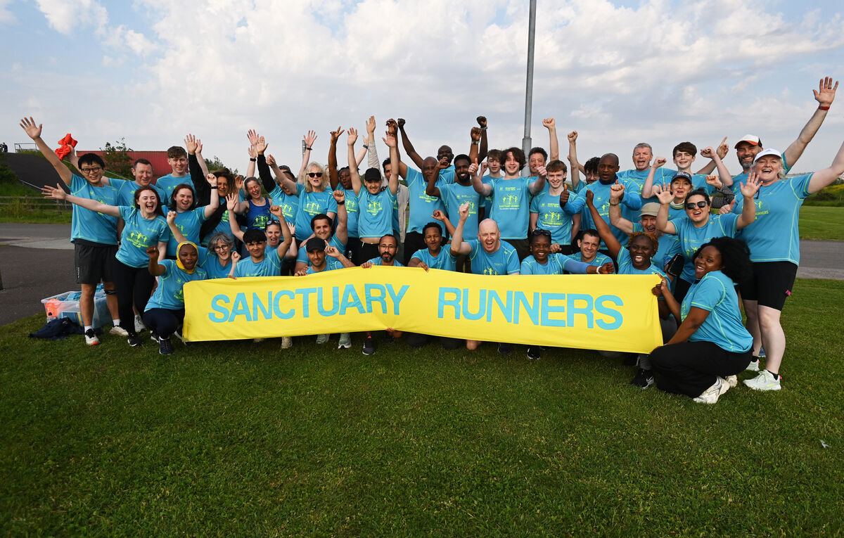 Sanctuary Runners at their final training session in Tramore Valley Park ahead of Sunday's Cork City marathon. Sanctuary Runners at their final training session in Tramore Valley Park ahead of Sunday's Cork City marathon.