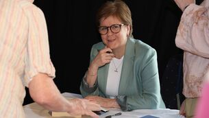 <p>Former first minister of Scotland Nicola Sturgeon during a book signing at the Listowel Writers' Week. It was her first public appearance since the spouse she parted from last year, Peter Murrell, was remanded in custody. Photo: Lina Jevdet/PA</p> <p>Former first minister of Scotland Nicola Sturgeon during a book signing at the Listowel Writers' Week. It was her first public appearance since the spouse she parted from last year, Peter Murrell, was remanded in custody. Photo: Lina Jevdet/PA</p>