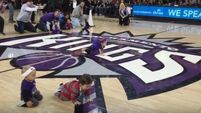 VIDEO: Basketball team holds bizarre on-court baby race as half time entertainment