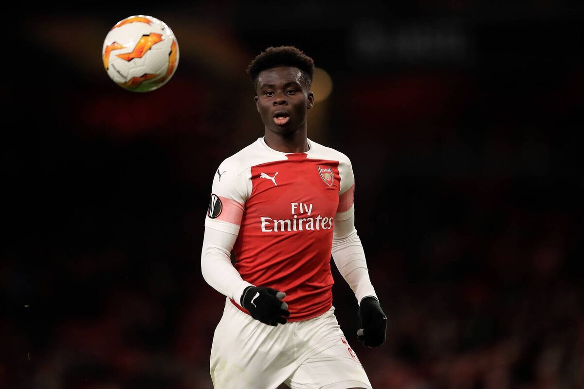 Bukayo Saka of Arsenal in action during the UEFA Europa League Group E match between Arsenal and Qarabag FK at Emirates Stadium on December 13, 2018 in London, United Kingdom. (Photo by Marc Atkins/Getty Images)