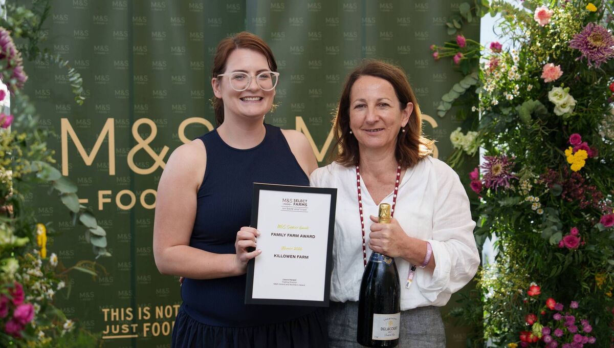 Laura Harper and Pauline Dunne, the marketing director for Killowen Farm. Picture: Fran Veale
