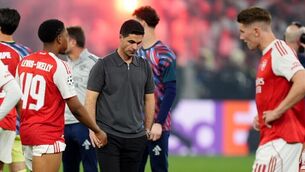 <p>Mikel Arteta: “We haven’t lost a single match in the competition, but the reality is that when something had to go our way, especially in the boxes, those margins didn’t go for us.” Pic: Mike Egerton/PA Wire</p>