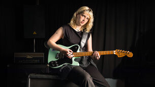 <p>Guitarist Iona Lynch of Indie group Cliffords at the bands rehearsal studios in Cork. Picture: David Creedon</p>