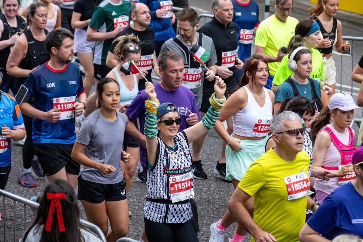 Exuberant runners make their way through the streets of Cork during the 10K event at the Analog Devices Cork City Marathon 2026, a Cork City Council event. Picture: Chani Anderson Exuberant runners make their way through the streets of Cork during the 10K event at the Analog Devices Cork City Marathon 2026, a Cork City Council event. Picture: Chani Anderson
