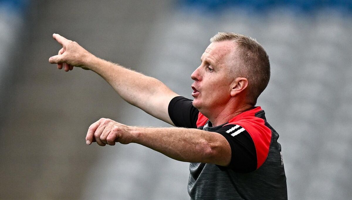 Derry manager Johnny McGarvey during the Christy Ring Cup final match between Kerry and Derry at Croke Park in Dublin. Photo by Seb Daly/Sportsfile