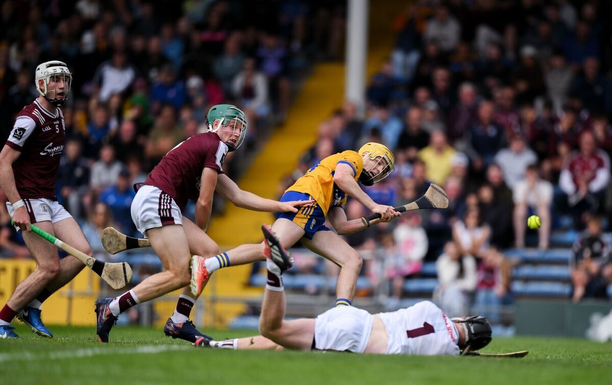 Marco Cleary scores his side's fourth goal. Pic: Brendan Moran/Sportsfile. Marco Cleary scores his side's fourth goal. Pic: Brendan Moran/Sportsfile.