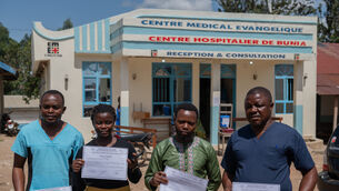 Healthcare workers who have recovered from Ebola (Moses Sawasawa/AP) Healthcare workers who have recovered from Ebola (Moses Sawasawa/AP)