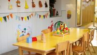 Empty kindergarten classroom interior