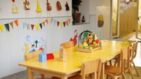 Empty kindergarten classroom interior