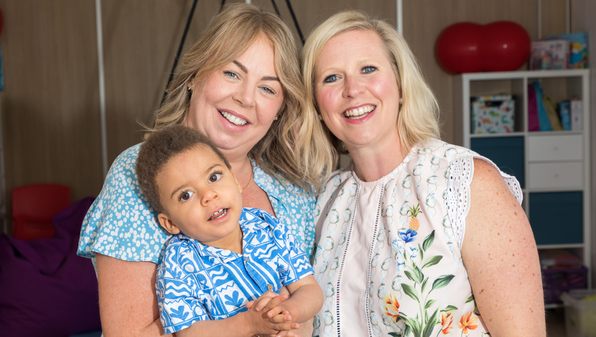 Emma O'Sullivan and her son Zé and senior paediatric occupational therapist Sarah Kennington in the Play Therapy Room at the Crann Centre, Classis, Co Cork. Picture: David Creedon