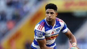 <p>Sacha Feinberg-Mngomezulu injured his ankle during the Stormers' URC quarter-final victory over Cardiff. Pic: ©INPHO/Steve Haag Sports/EJ Langner</p>