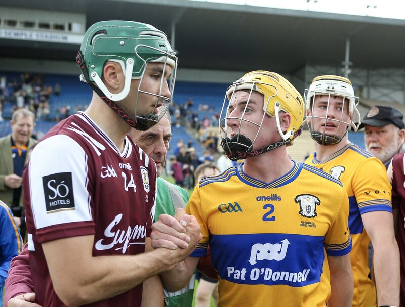 Clare captain Eoghan Gunning consoles Galway's Aaron Niland after the All-Ireland U20 hurling final. Pic: ©INPHO/Stephen Heaney Clare captain Eoghan Gunning consoles Galway's Aaron Niland after the All-Ireland U20 hurling final. Pic: ©INPHO/Stephen Heaney