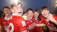 Eanna Lynch, Morgan Corkery, Tom Whooley, Conor Garvey and Alex O'Herlihy celebrate winning 18/5/2026