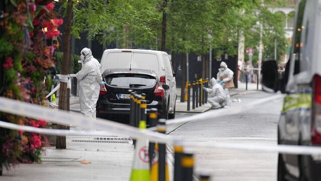 <p>Forensic officers on Clarendon Street, Dublin, after a man died following an assault. Picture:  Niall Carson/PA Wire.</p>