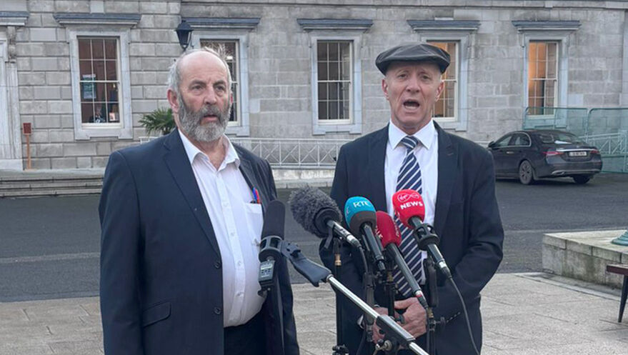 Danny Healy-Rae and Michael Healy-Rae speak to the media outside Leinster House, Dublin. Picture: Cate McCurry/PA Wire Danny Healy-Rae and Michael Healy-Rae speak to the media outside Leinster House, Dublin. Picture: Cate McCurry/PA Wire
