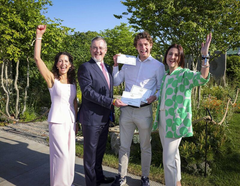 Kerrie Gardiner, Bord Bia Bloom, Joe Eustace, garden designer, Jim O'Toole, CEO Bord Bia, and Laura Douglas, Bord Bia Bloom.
Kerrie Gardiner, Bord Bia Bloom, Joe Eustace, garden designer, Jim O'Toole, CEO Bord Bia, and Laura Douglas, Bord Bia Bloom.