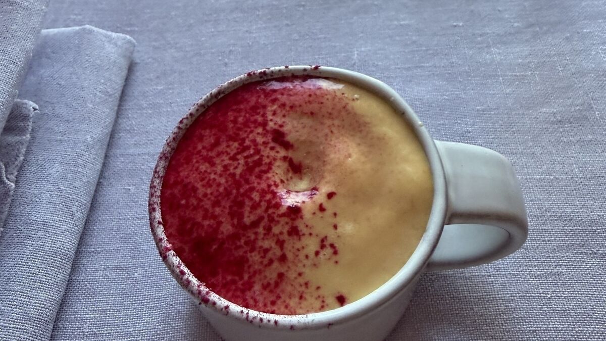 Gregan's Castle Miso Cup, Beetroot, Apple and Smoked Eel