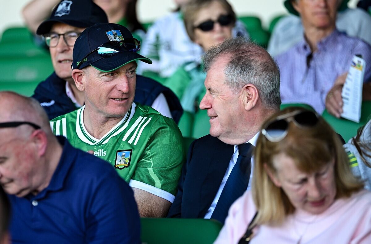 US Ryder Cup captain Jim Furyk and businessman JP McManus in attendance at the Munster SHC clash between Limerick and Tipperary. Pic: Stephen McCarthy/Sportsfile US Ryder Cup captain Jim Furyk and businessman JP McManus in attendance at the Munster SHC clash between Limerick and Tipperary. Pic: Stephen McCarthy/Sportsfile