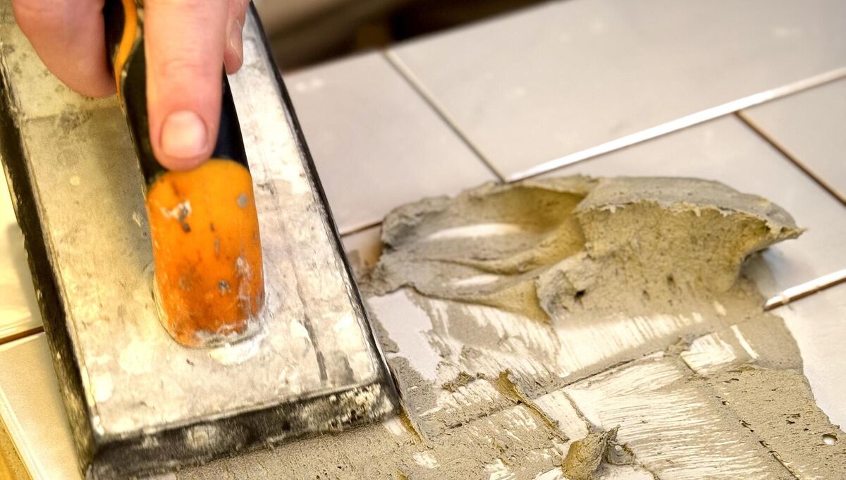 Work diagonally and push grout into the joints. Work diagonally and push grout into the joints.