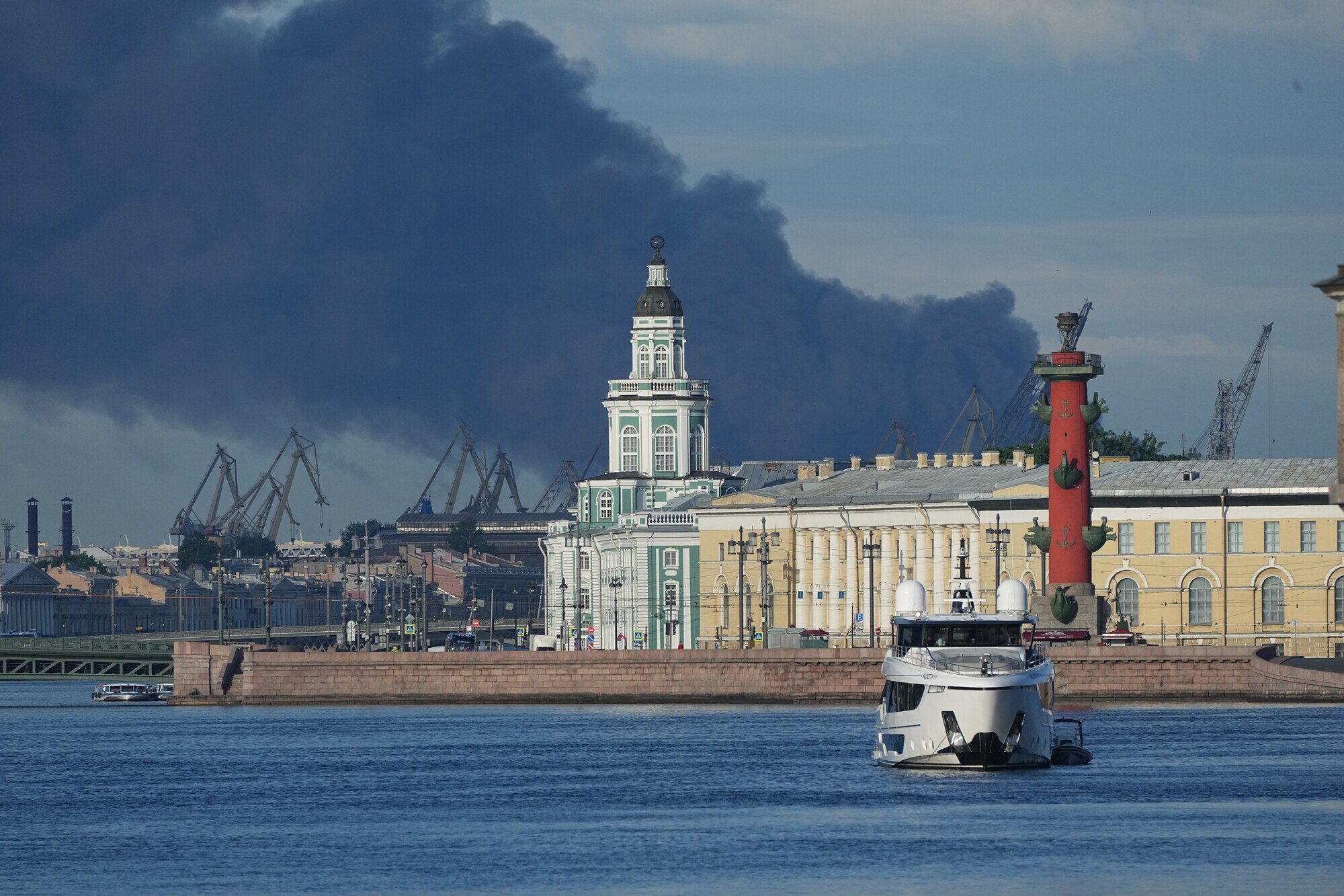 Ukrainian drones set fire to St Petersburg oil terminal ahead of Putin visit