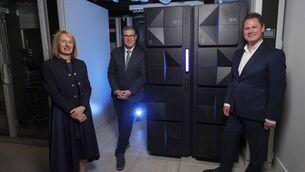 <p>South East Technological University president Veronica Campbell, IBM chief financial officer James Kavanaugh, and IBM Ireland country manager Nathan Cullen.</p>