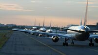 evening traffic at airport