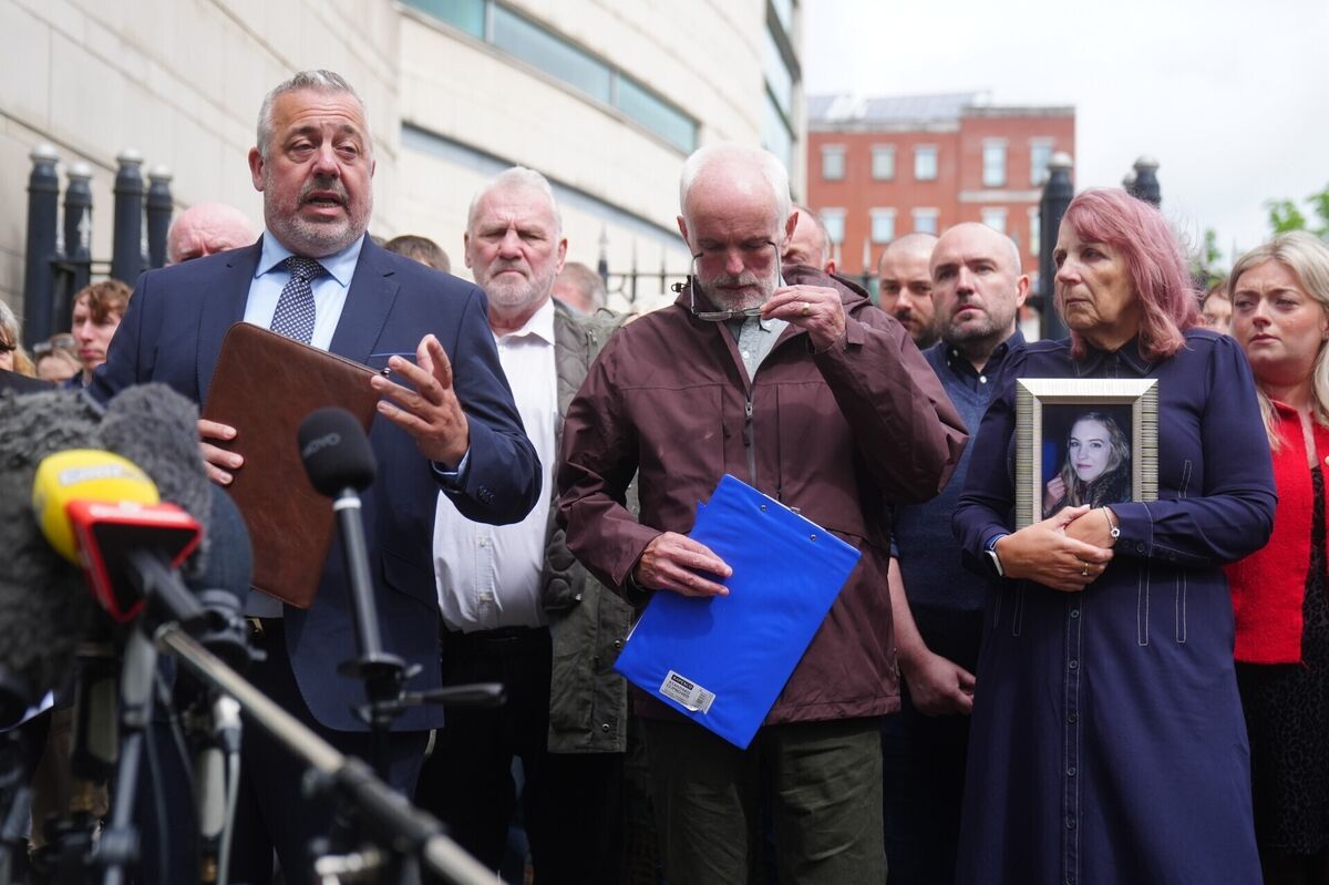 Detective Chief Inspector Neil McGuinness speaking outside Belfast Crown Court, as Noel and Bernie McNally, the parents of Natalie McNally look on. Picture: Brian Lawless/PA Detective Chief Inspector Neil McGuinness speaking outside Belfast Crown Court, as Noel and Bernie McNally, the parents of Natalie McNally look on. Picture: Brian Lawless/PA