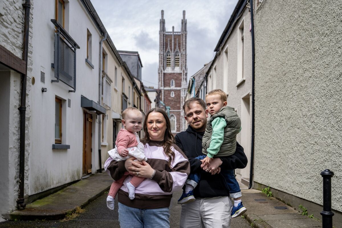Craig with his wife Karen and children Kaiden and Kaia on Cathedral Avenue.