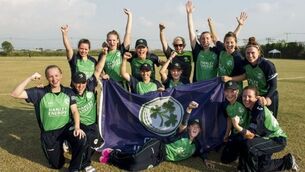 WATCH: Ireland's women cricketers qualify for World Cup - celebrate with a sing-song