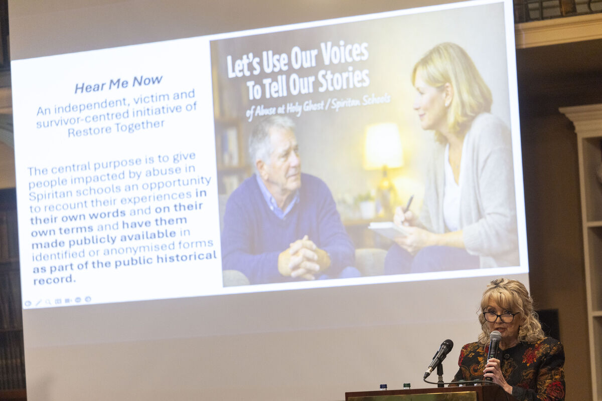 Survivor Eimear Murphy speaking at the Restore Together launch.